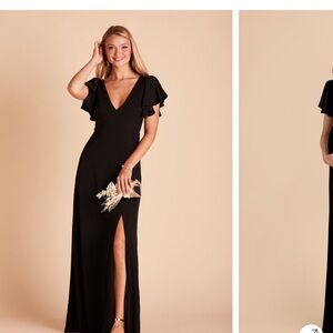 Chic Black Maxi Dress with Flutter Sleeves